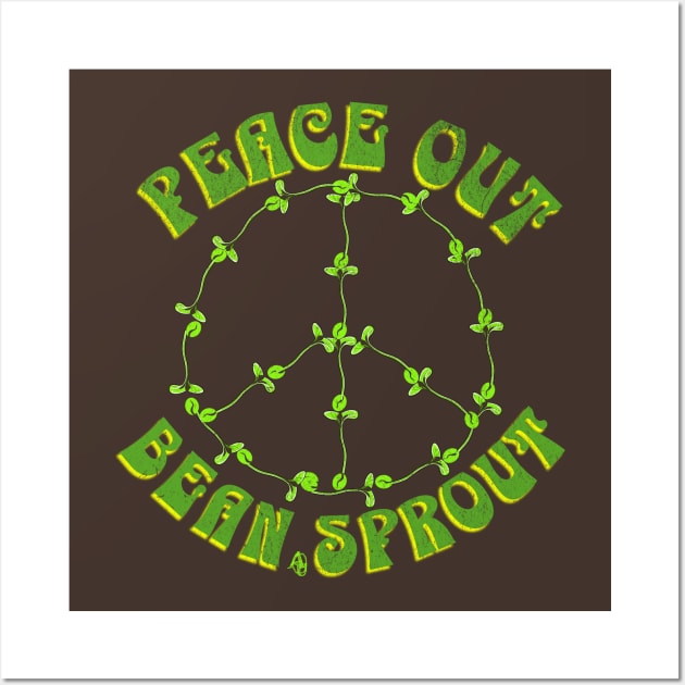 Peace Out Bean Sprout Funny Peace Vegetable Wall Art by anarchyunion